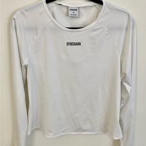 Gymshark Cropped Long Sleeve Open Back Shirt - White